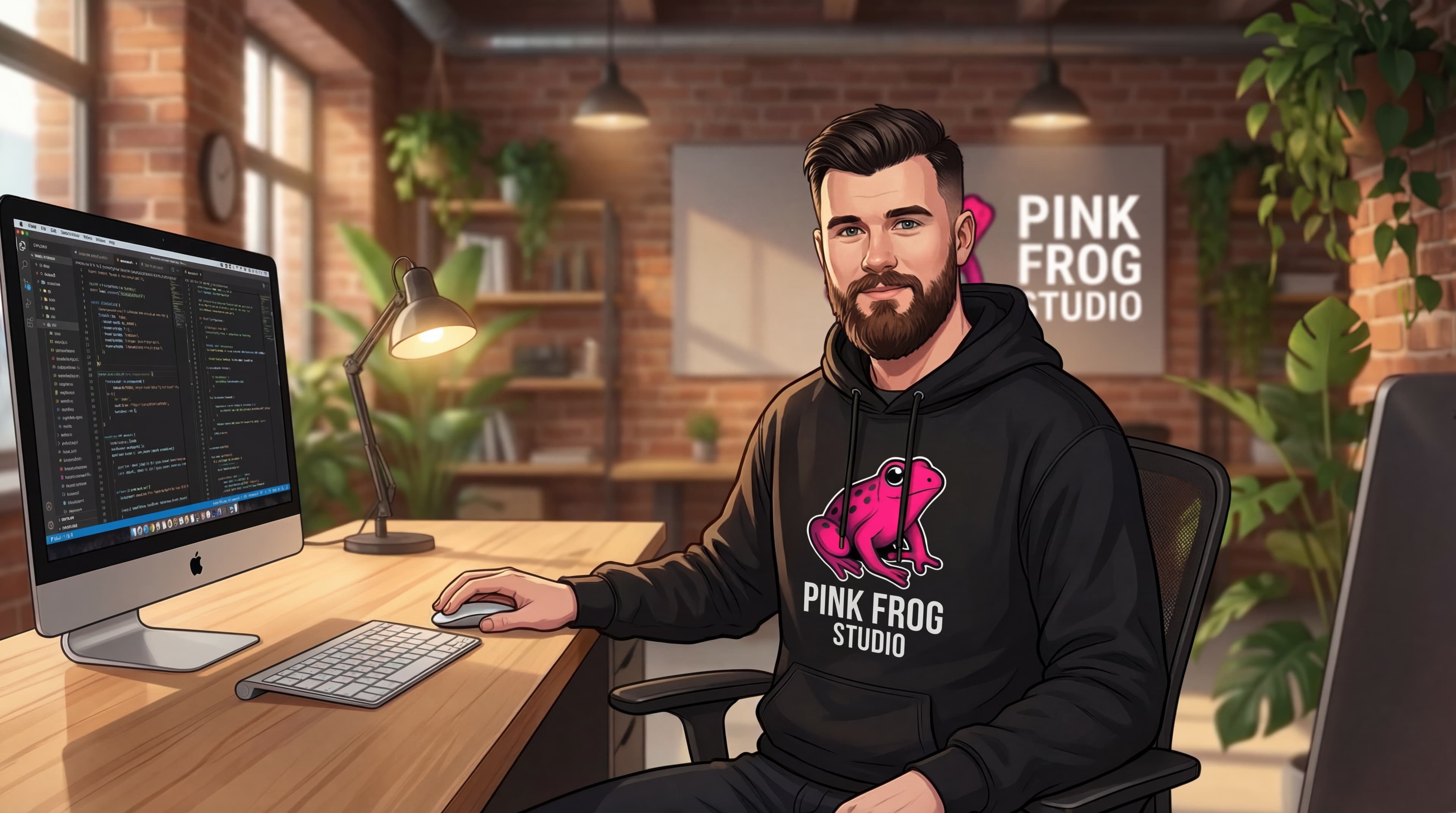 Sam Hembury, founder of Pink Frog Studio