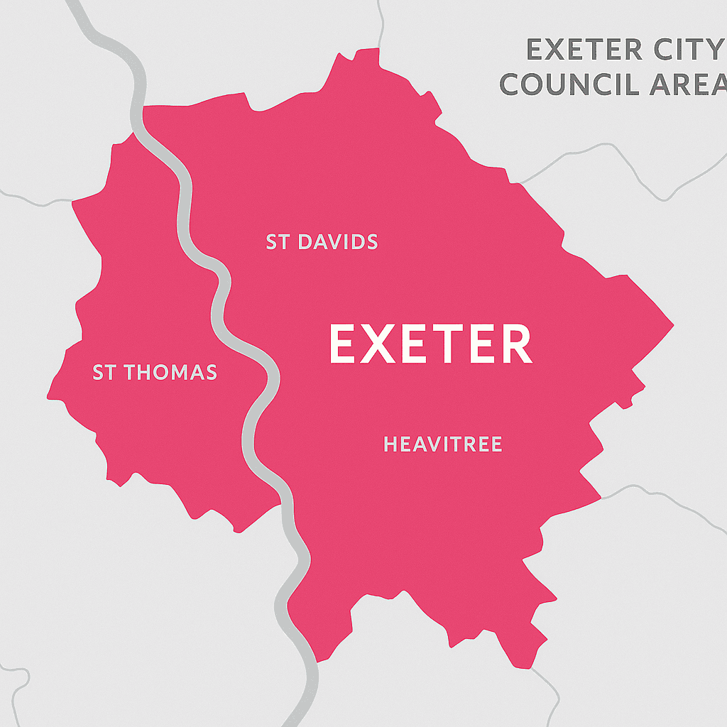 Supporting businesses across the Exeter City Council area Exeter City Council area - Local authority region we serve