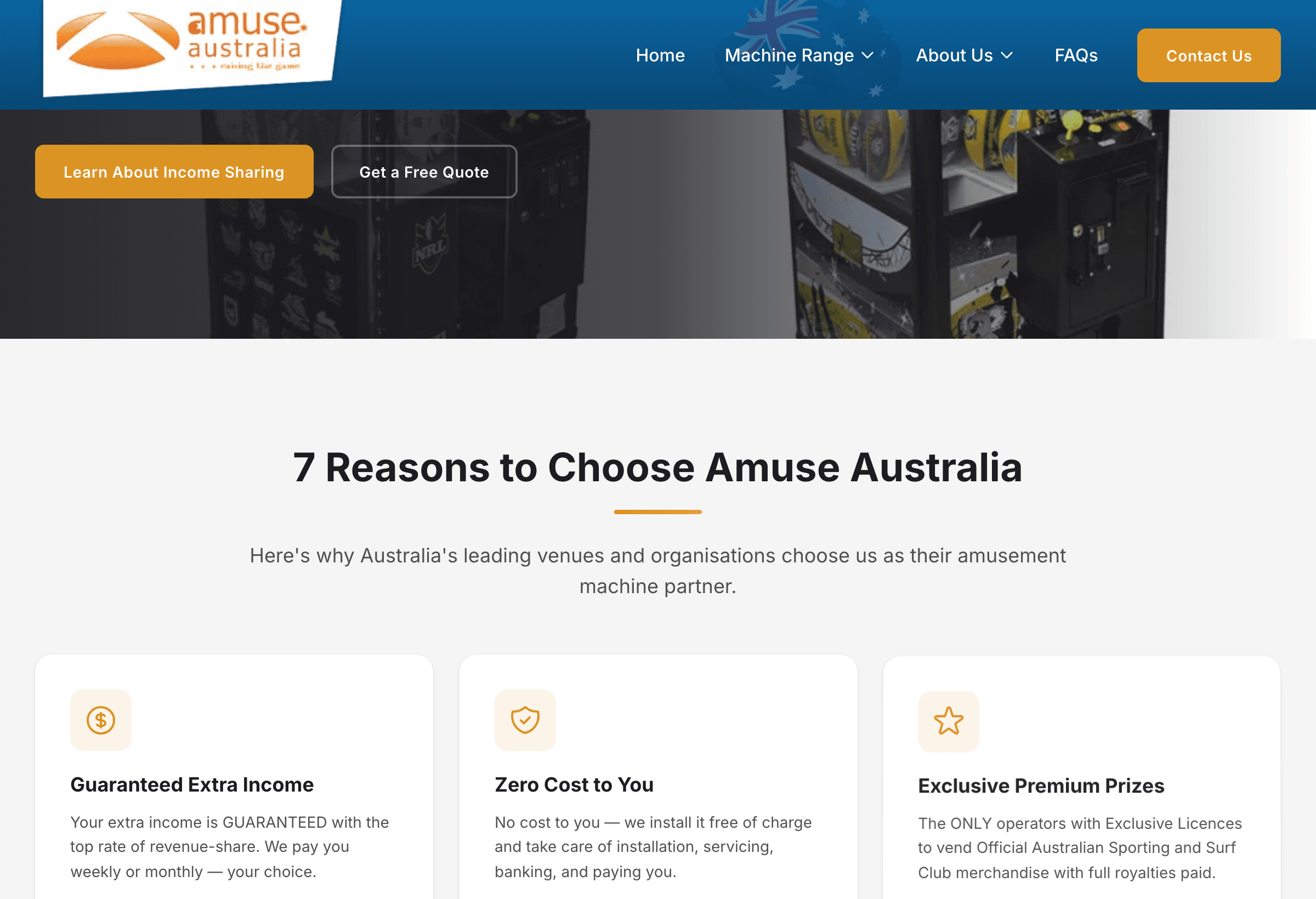 Amuse Australia “7 Reasons to Choose Amuse Australia” — guaranteed extra income, zero cost, exclusive premium prizes