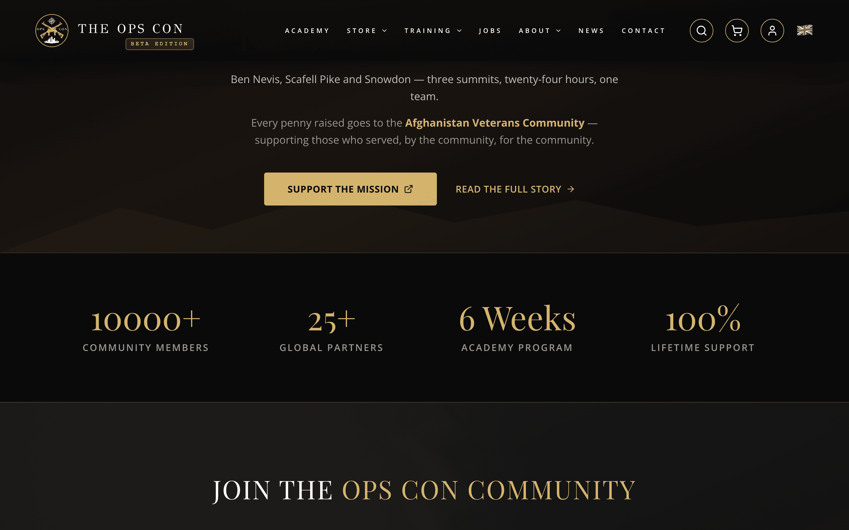 The OpsCon community section — membership benefits and member stats