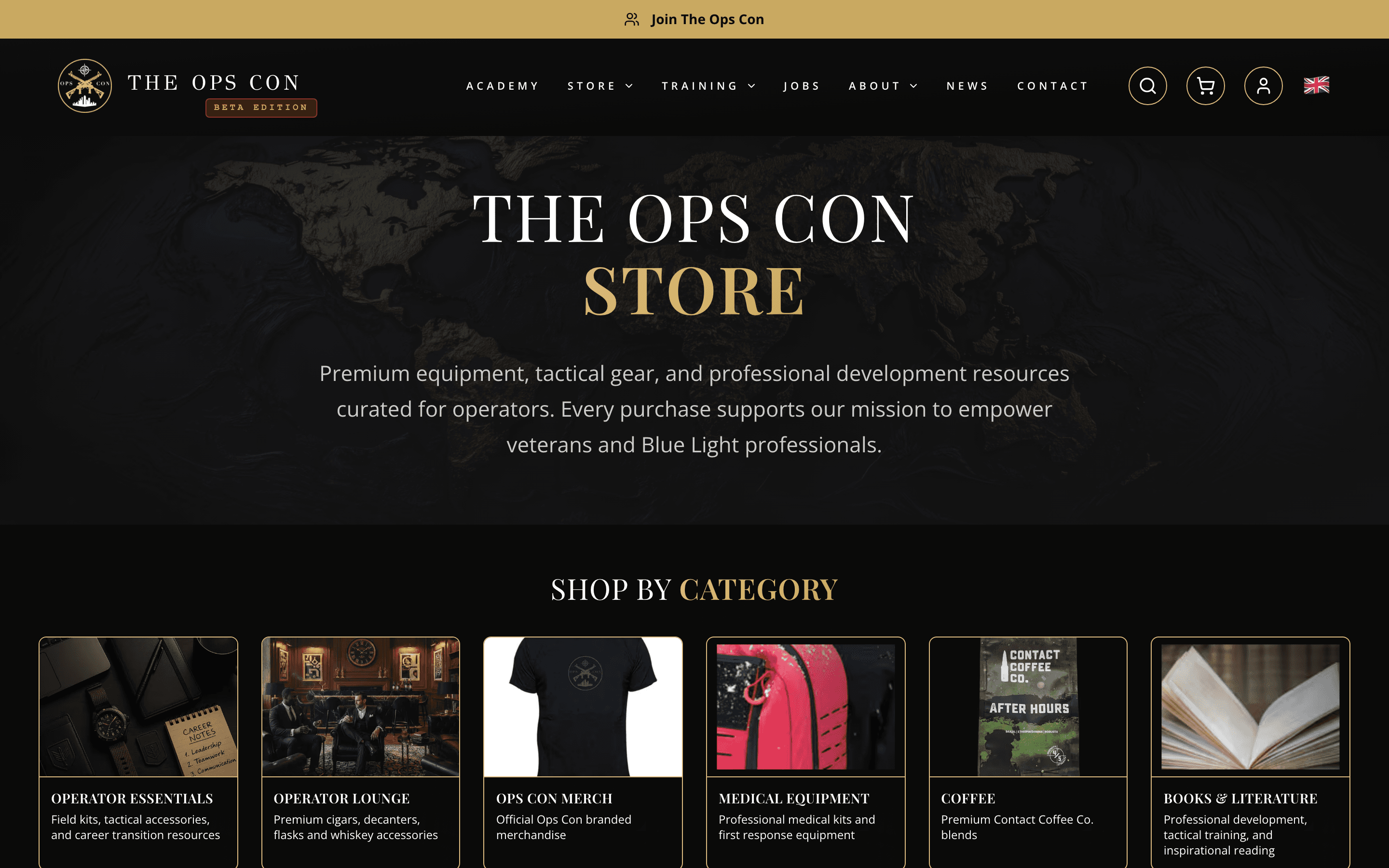 The OpsCon store — operator kit shop, browse by category