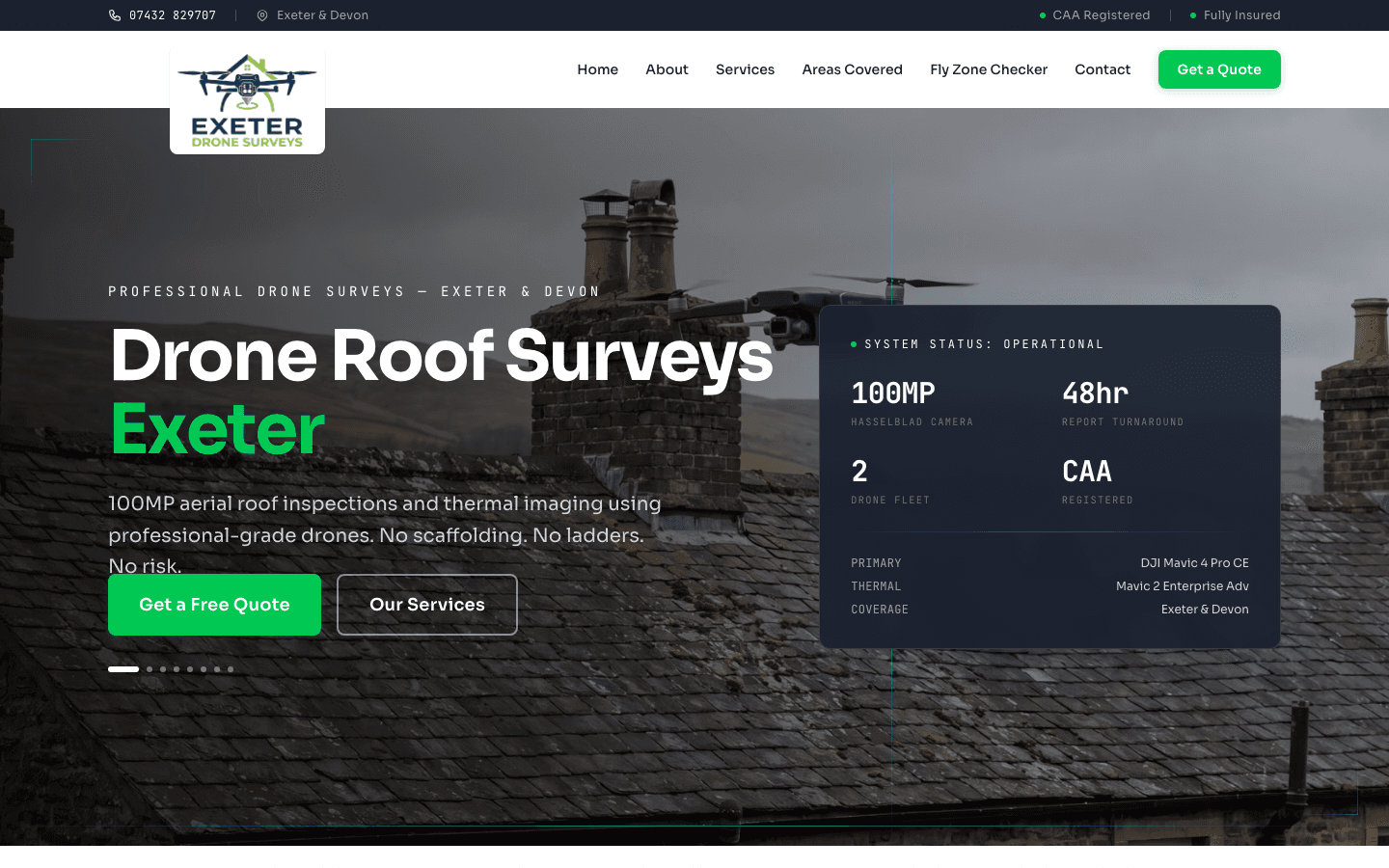 Exeter Drone Surveys — site fold