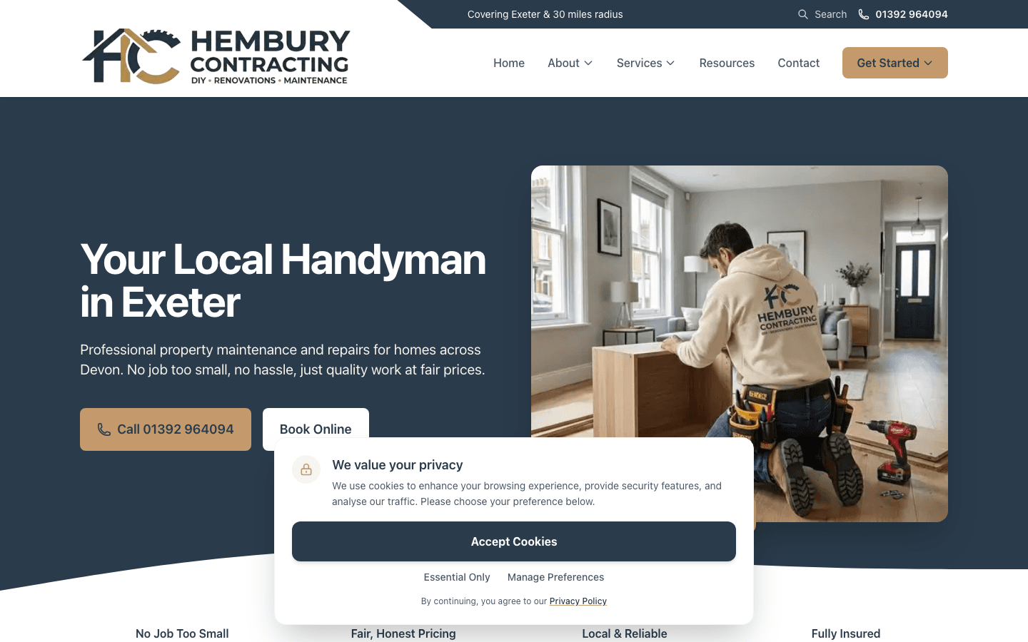 Hembury Contracting — site fold