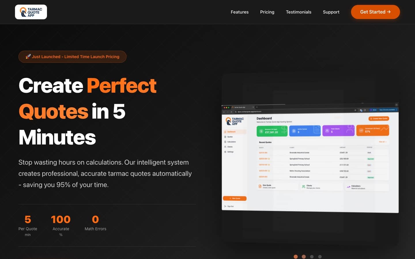TarmacQuote — real client work, a project by Pink Frog Studio